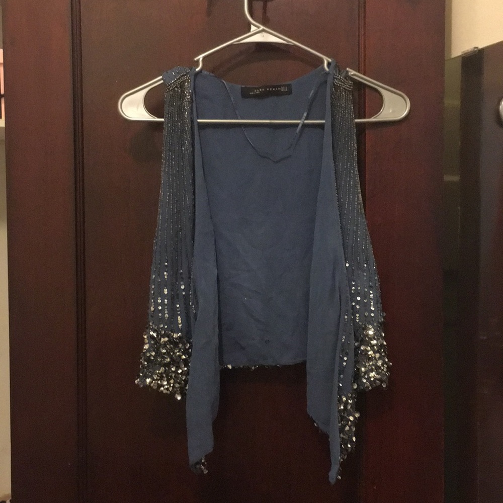 Zara sequin boho vest