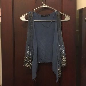 Zara sequin boho vest