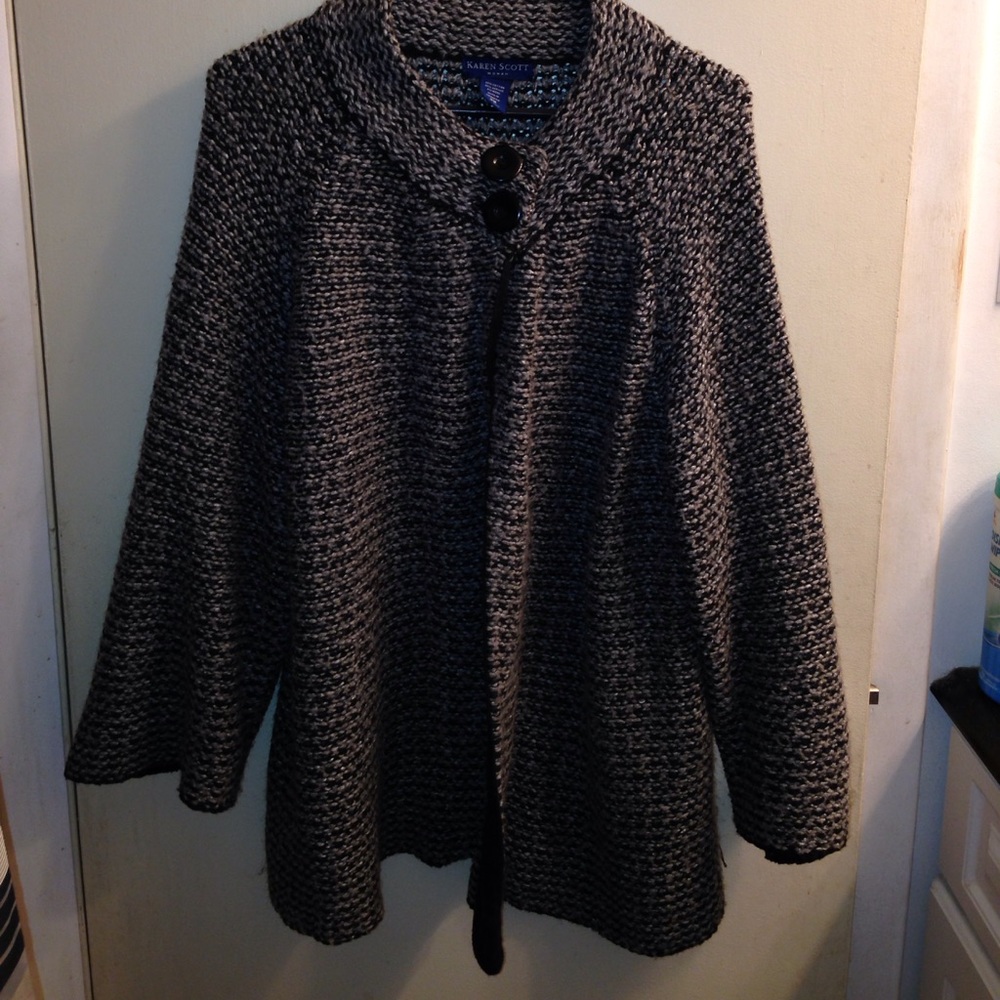 Swing coat/ sweater, bulky loose knit