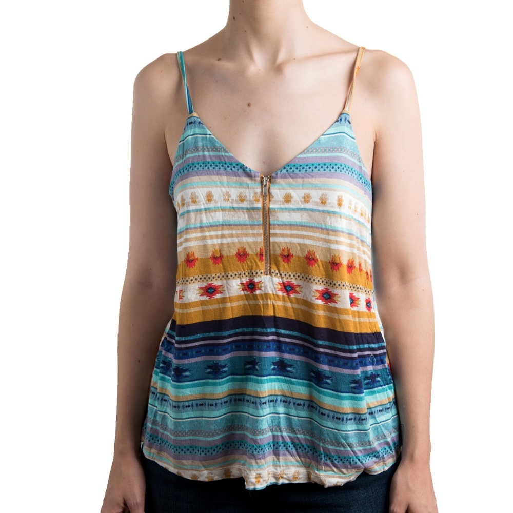 Aztec, boho, flowy spaghetti strap top from F21