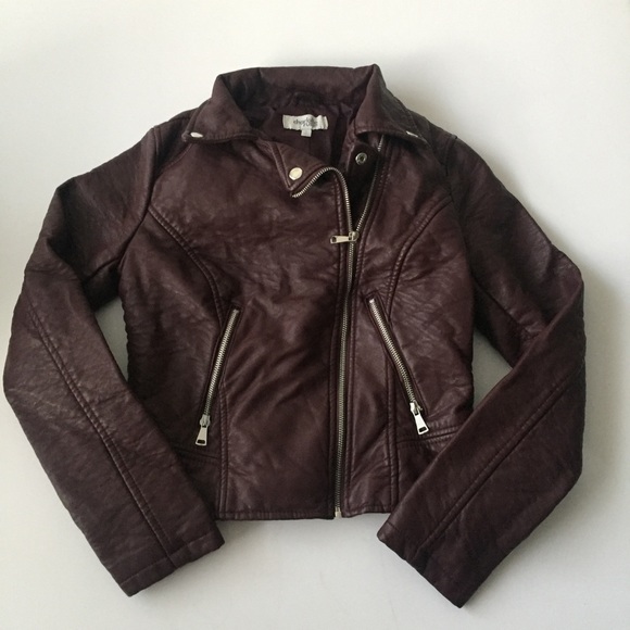 Charlotte Russe Jackets & Blazers - Charlotte Russe maroon faux leather jacket-S