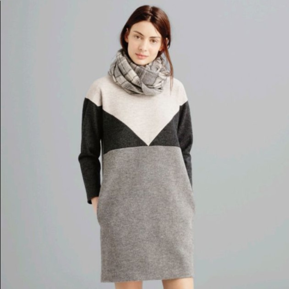 Madewell Geo-tilt wool shift dress
