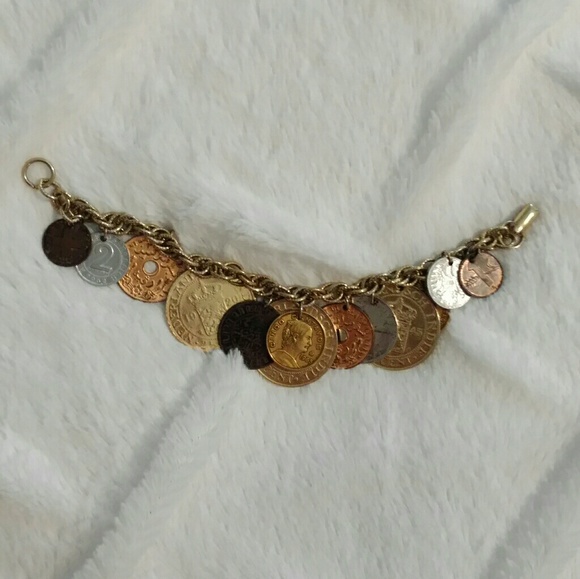 coro Jewelry - Signed Coro vintage coin charm bracelet