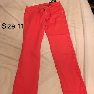 Coral stretch skinny pants