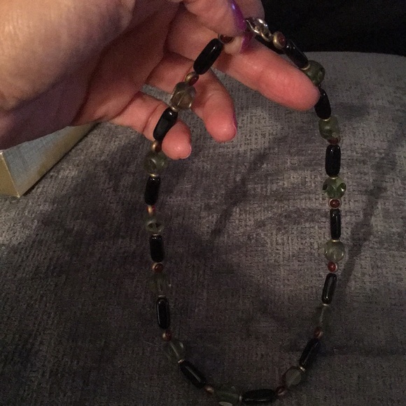 Art Deco style glass necklace and earrings - Picture 3 of 5