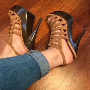 Jessica Simpson -  Tan Leather Slingback Sandals