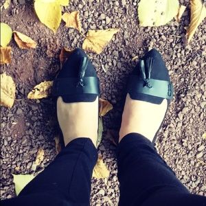 SOLD!!! Black pointed flats with tassel detail.