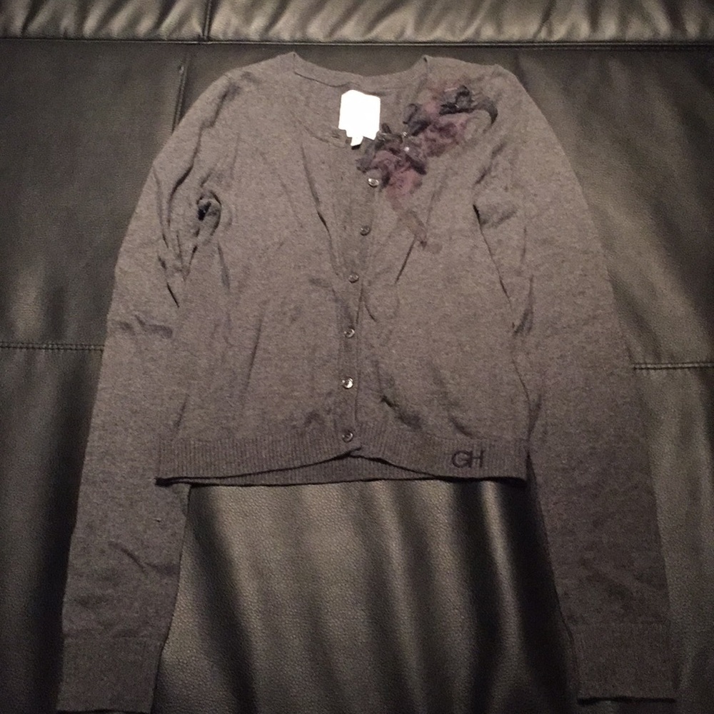 Gilly Hicks gray cardigan with embellishment