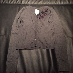Gilly Hicks gray cardigan with embellishment