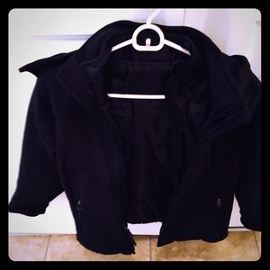 Boys' Black Zip-Up Jacket with Detachable Hood