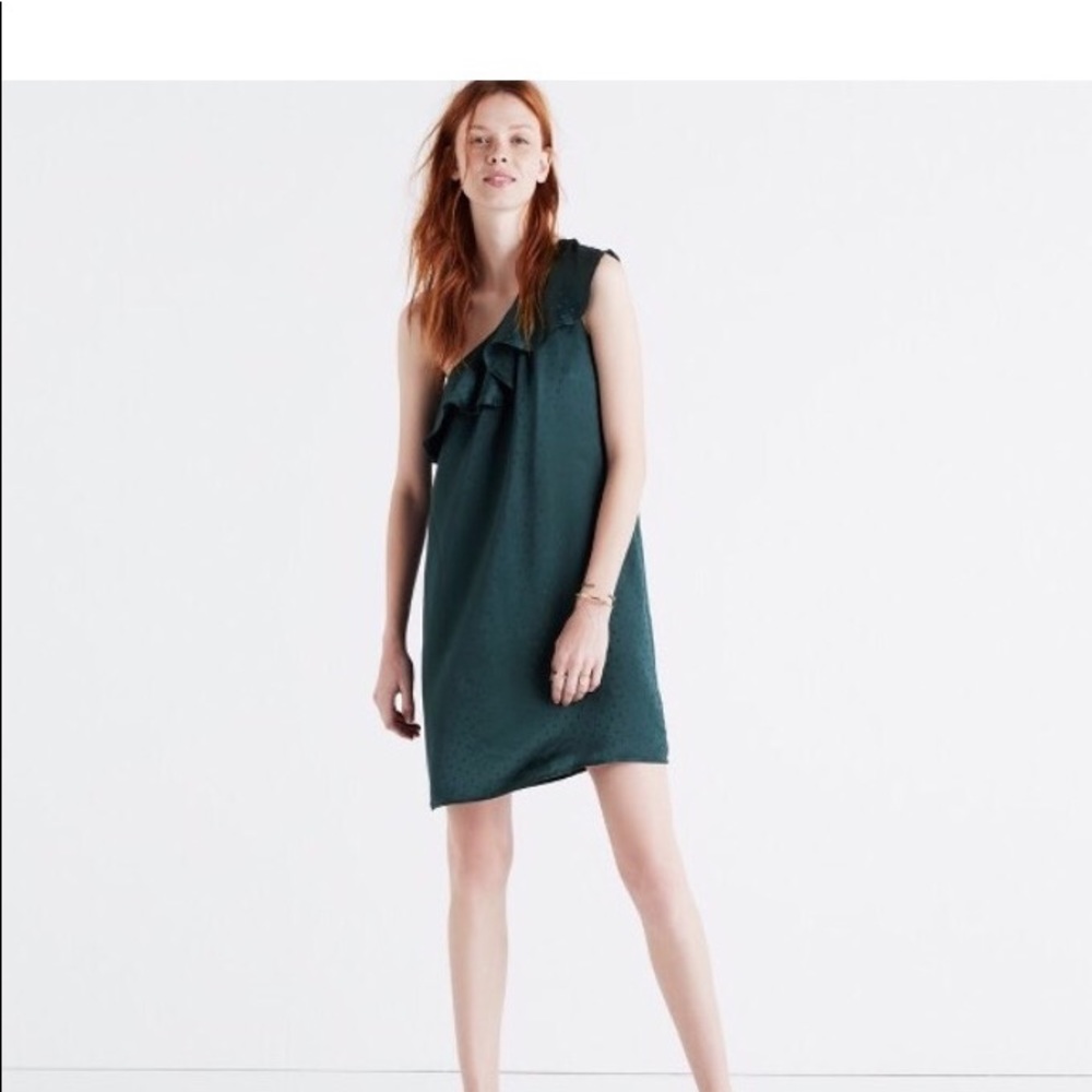 Emerald silk party dress by Madewell (NWT)