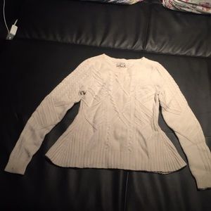 Ann Taylor Loft cream peplum sweater