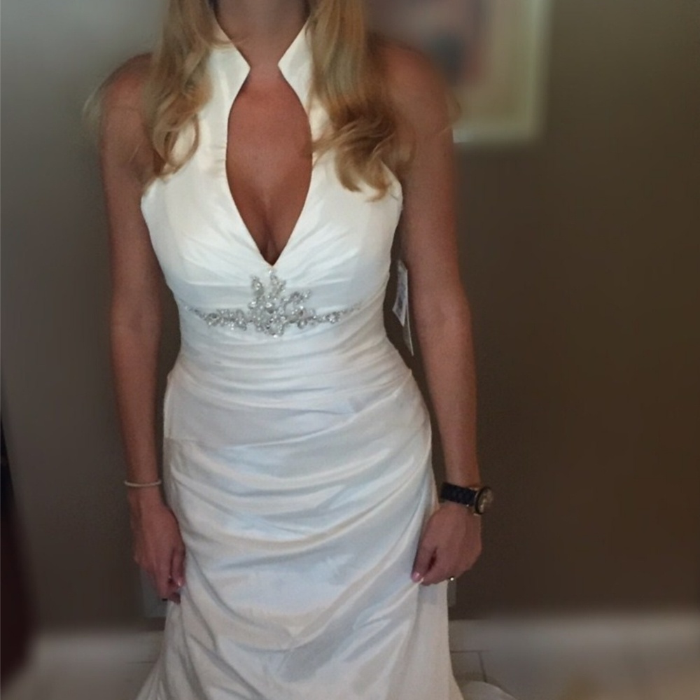 Galina Ivory Halter Wedding Dress