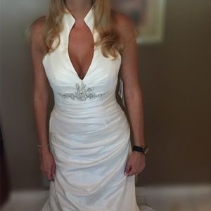 Galina Ivory Halter Wedding Dress
