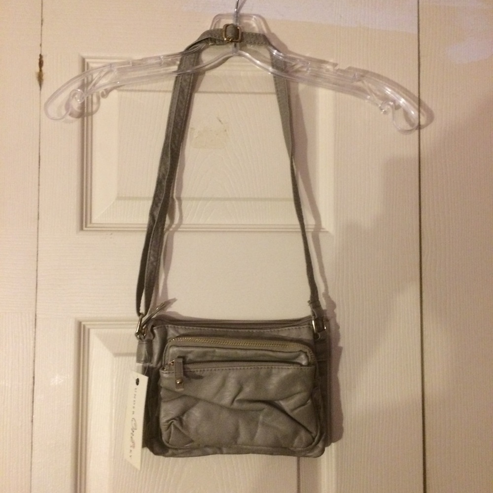 Gray Under One Sky multi-pocket cross-body purse - Picture 1 of 7