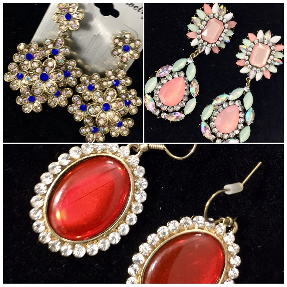 Three pair of earrings