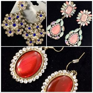 Three pair of earrings