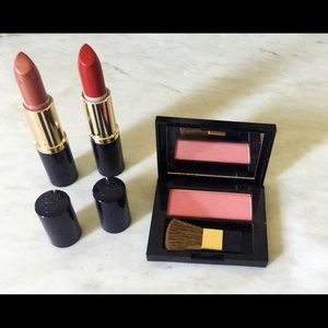 Estee Lauder two lipsticks and a blush