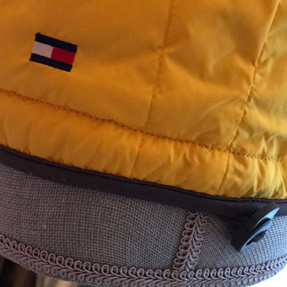 Tommy Hilfiger Vest Sz S reversible yellow gray - Picture 4 of 8