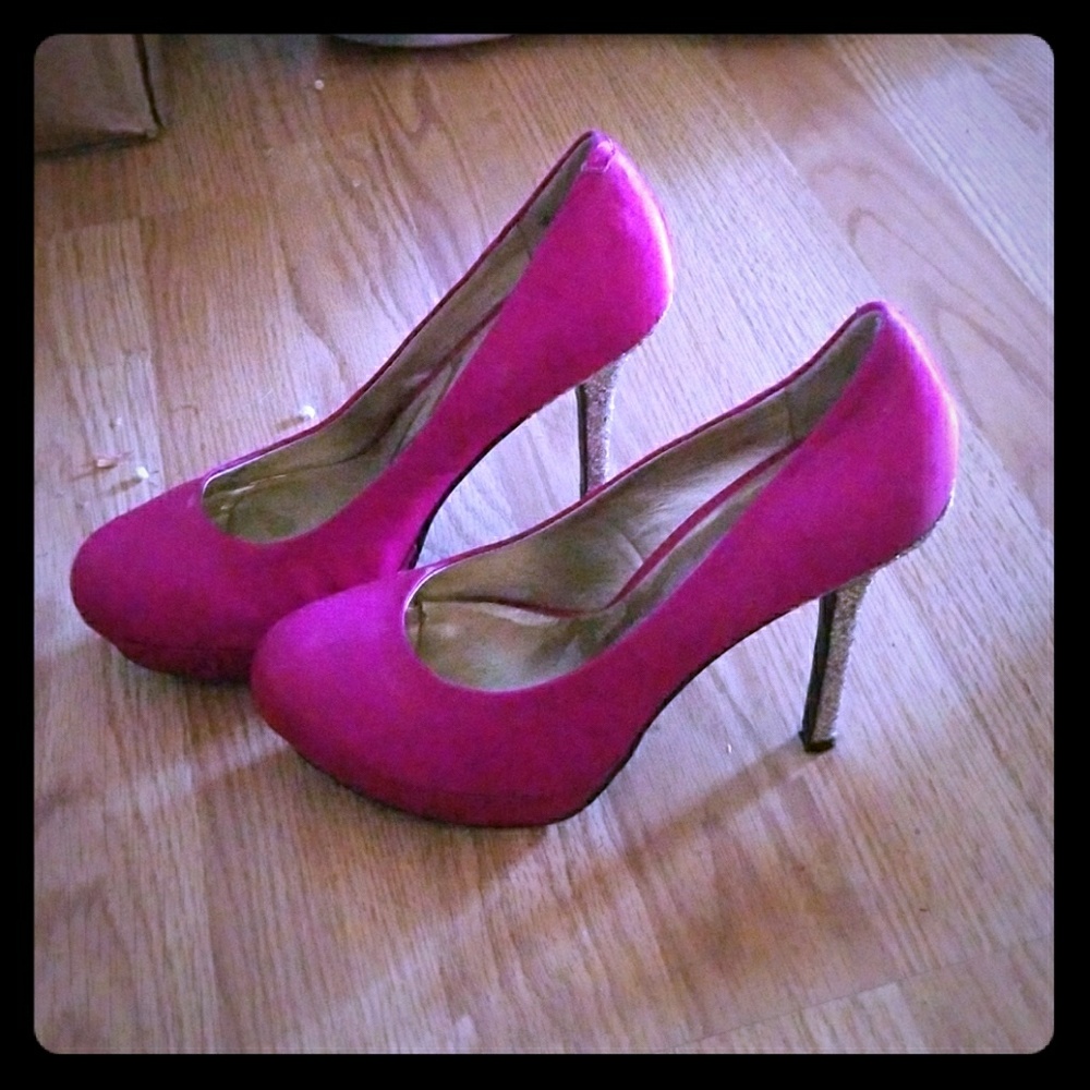 Pink glitter Candie's heels