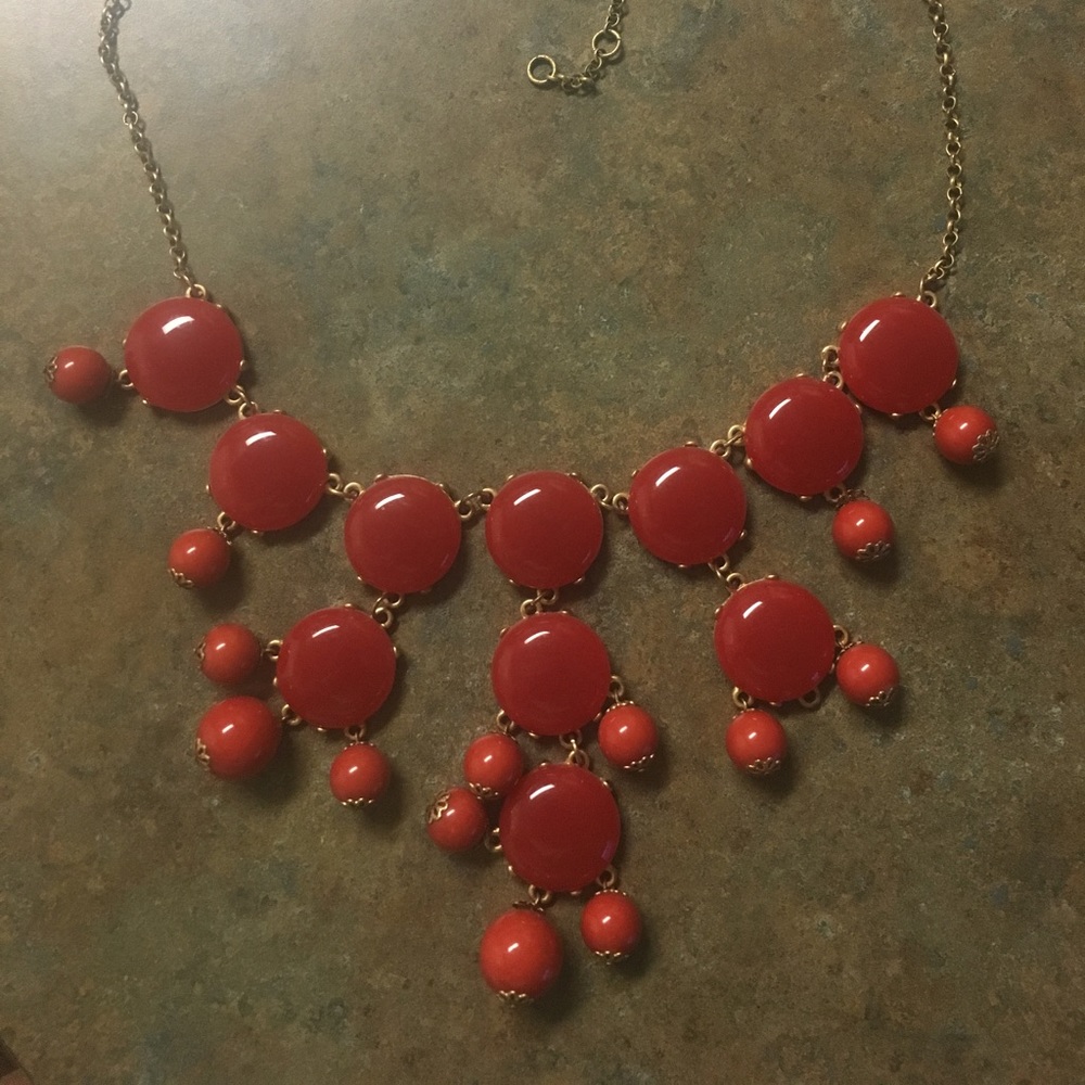 Red Bauble Statement Necklace