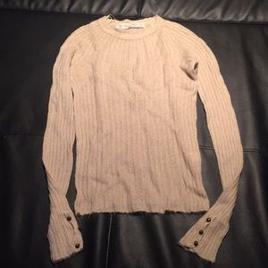 Zara cream sweater with gold buttons