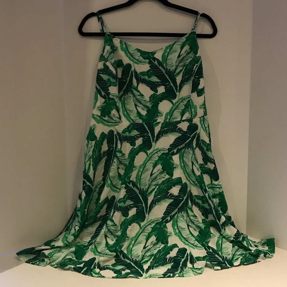 leaf/floral spaghetti strap dress