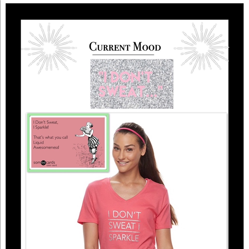 Yoga “I don't sweat" Yoga Tee shirt