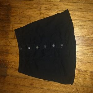 Black button up mini skirt