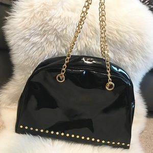 NICKI MINAJ women's black patent leather purse