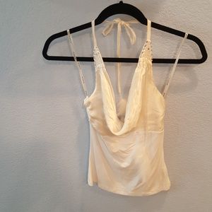 Ivory silk halter top