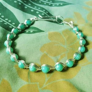 Beautiful Aqua Blue Bangle Bracelet