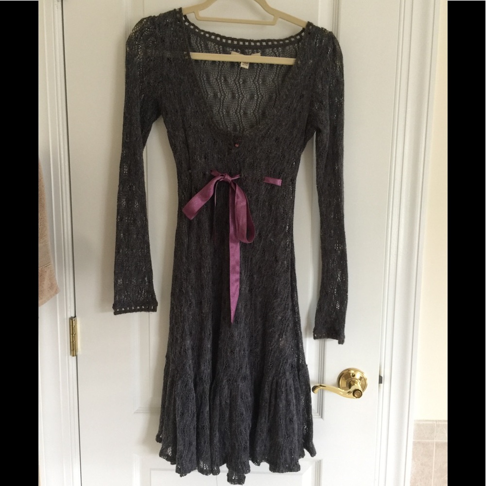 Free People Wool Crochet Midi Dress