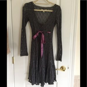 Free People Wool Crochet Midi Dress