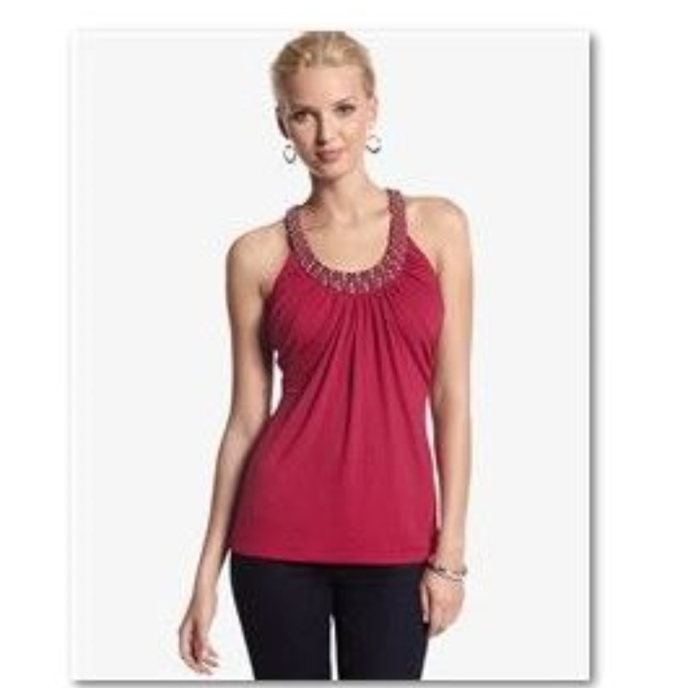 WHBM Sleeveless Embellished Top, Sz XXS