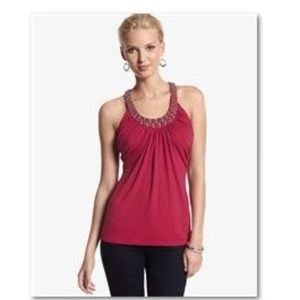 WHBM Sleeveless Embellished Top, Sz XXS