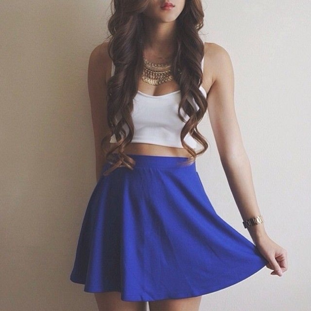 Blue Skater Skirt
