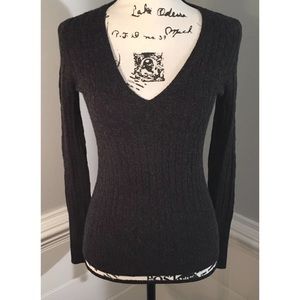 J.Crew Gray V-Neck Cashmere Blend Sweater Size XS