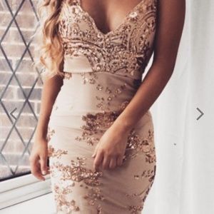 Gold sequin dress