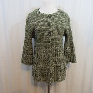 Kim Rogers Green White Cardigan S Kim Rogers Green White Cardigan S