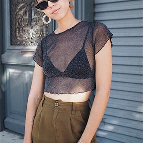 PERFECT GIFT!!!! MESH CROP TOP!! BRAND NEW! - Picture 4 of 5