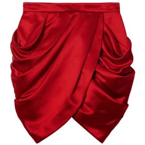 BALMAIN X HM Red Satin Skirt