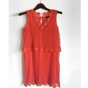 Topshop Orange lace dress