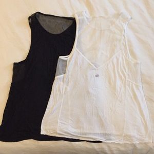 2 Alo Yoga tops (black and white)