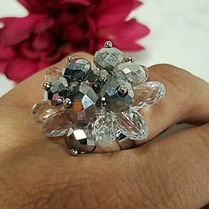 R010 Chunky Faceted Cluster Statement Ring