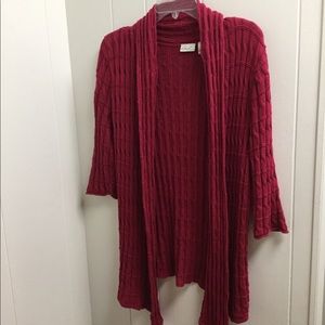 Kim Rogers like new cardigan large, dark cherry Kim Rogers like new cardigan large, dark cherry