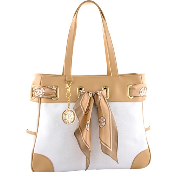 Parazul Handbags - 💕SALE💕 Parazul Large White & Tan Scarf Bag