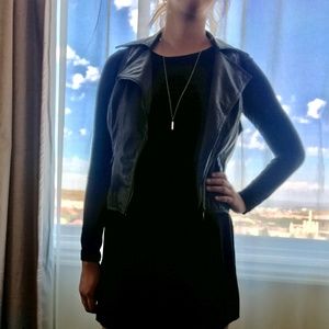 Black Faux Leather Vest