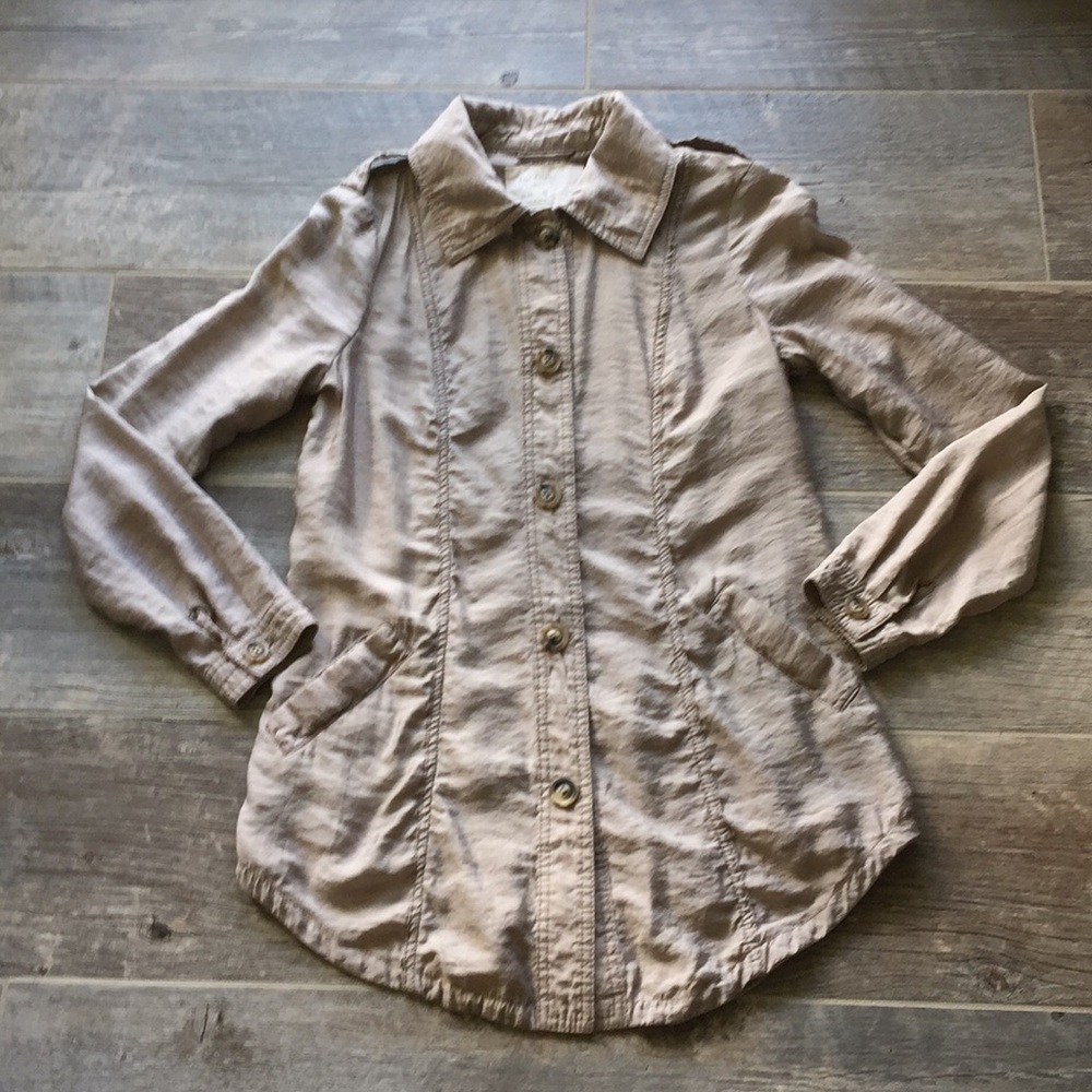 Free People Lightweight Khaki Trench Jacket Size 4