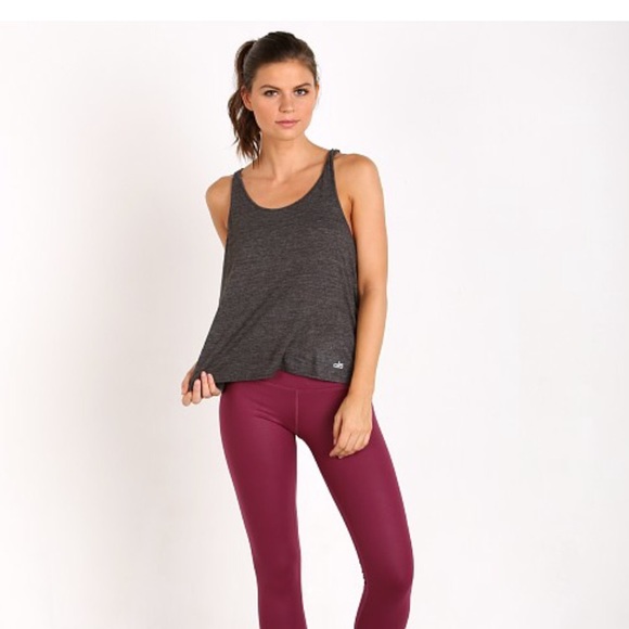 ALO Yoga Tops - Alo Yoga Twist top charcoal Sz S